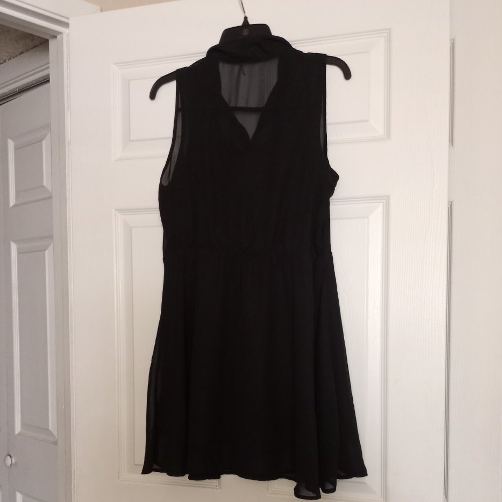 Freebird Black Sheer Button Front Sleeveless Dress - image 2